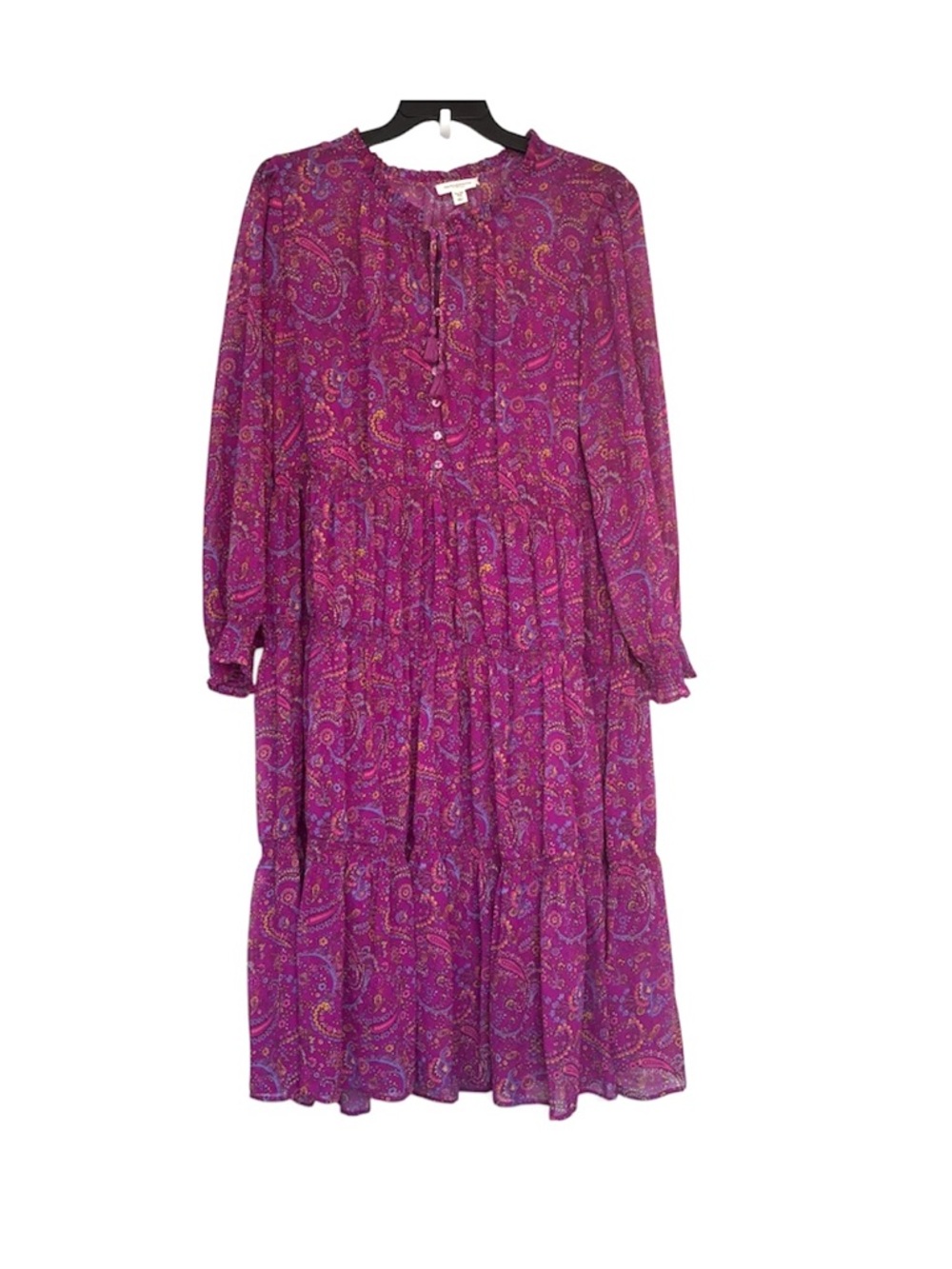 Beach Lunch Lounge Bohemian Maxi Dress Womens XXL Tiered Hem Detached Slip